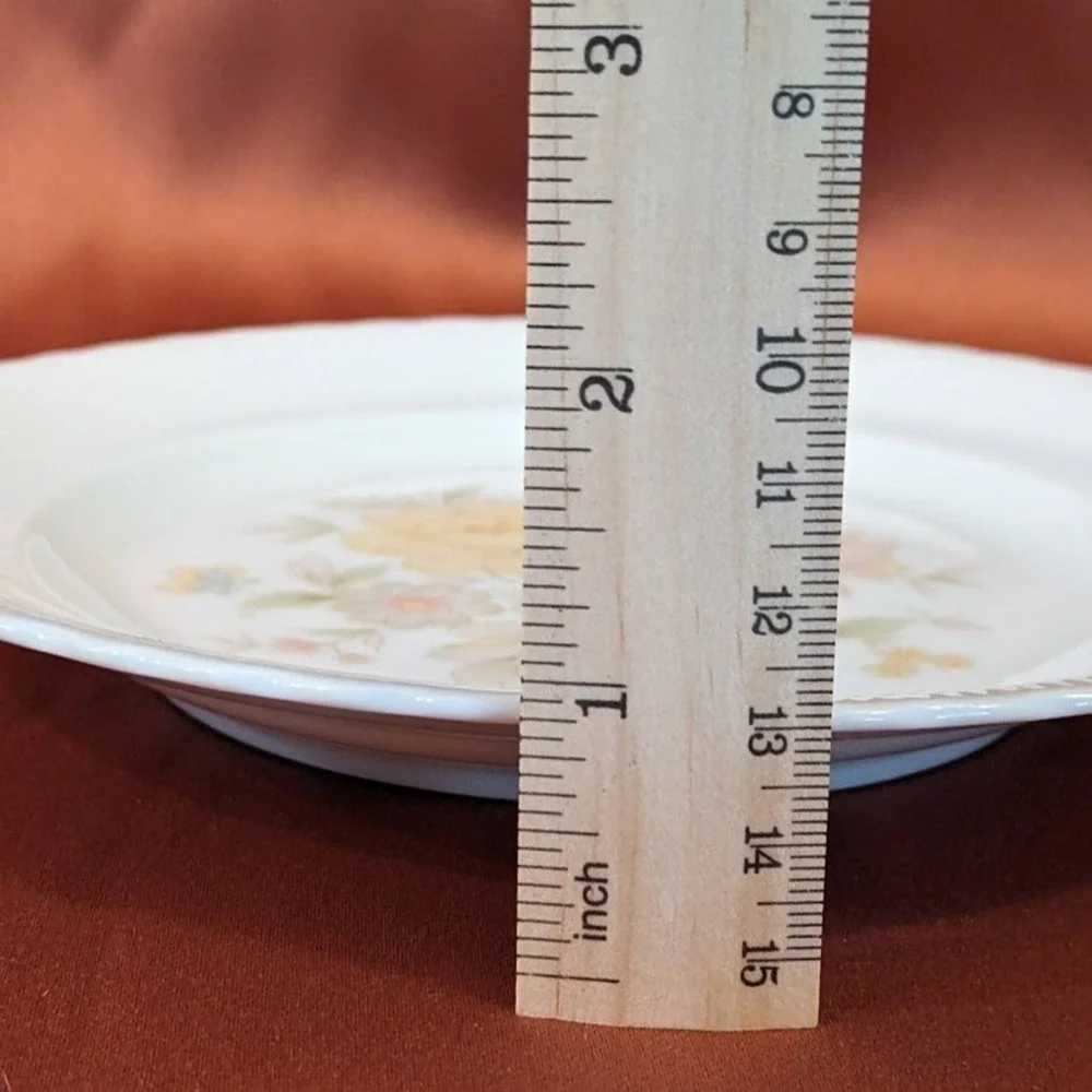 Vintage Ichiyama Toen Japan Floral Porcelain Salad Plates Set of 6 Ribbed Edge